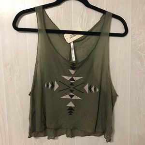 Forever21 Green Tribal Tank